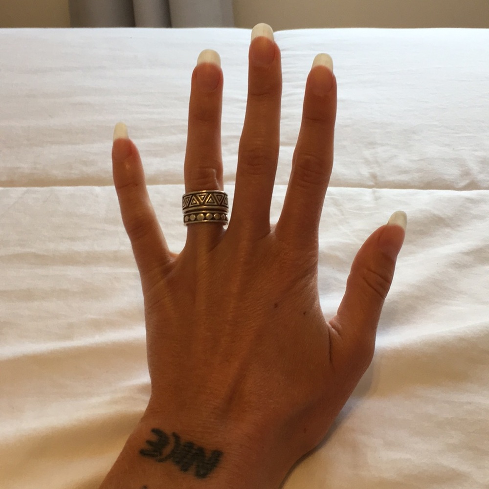 Contemporary Sterling Silver Stack Rings - image 2